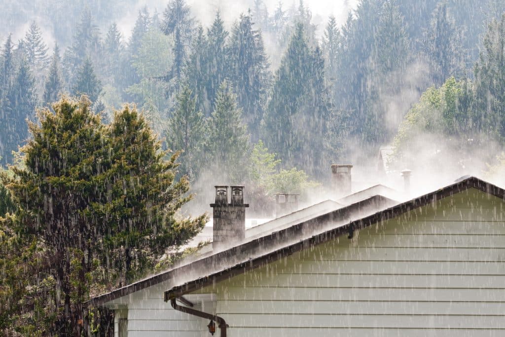 Raining on the roof